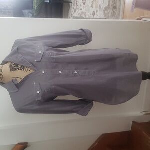 Grey merona half button top
